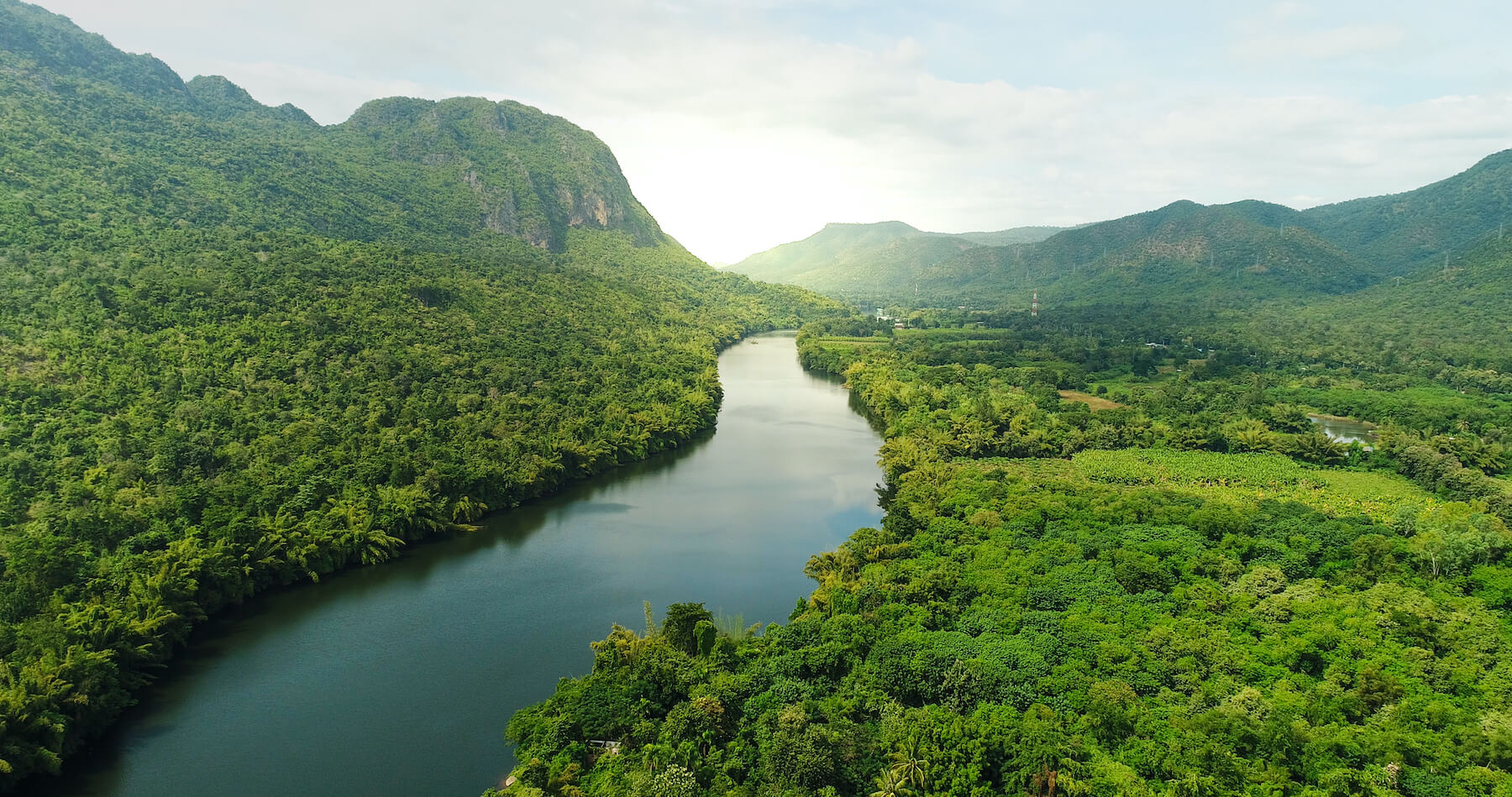 Beautiful river cutting through green jungle