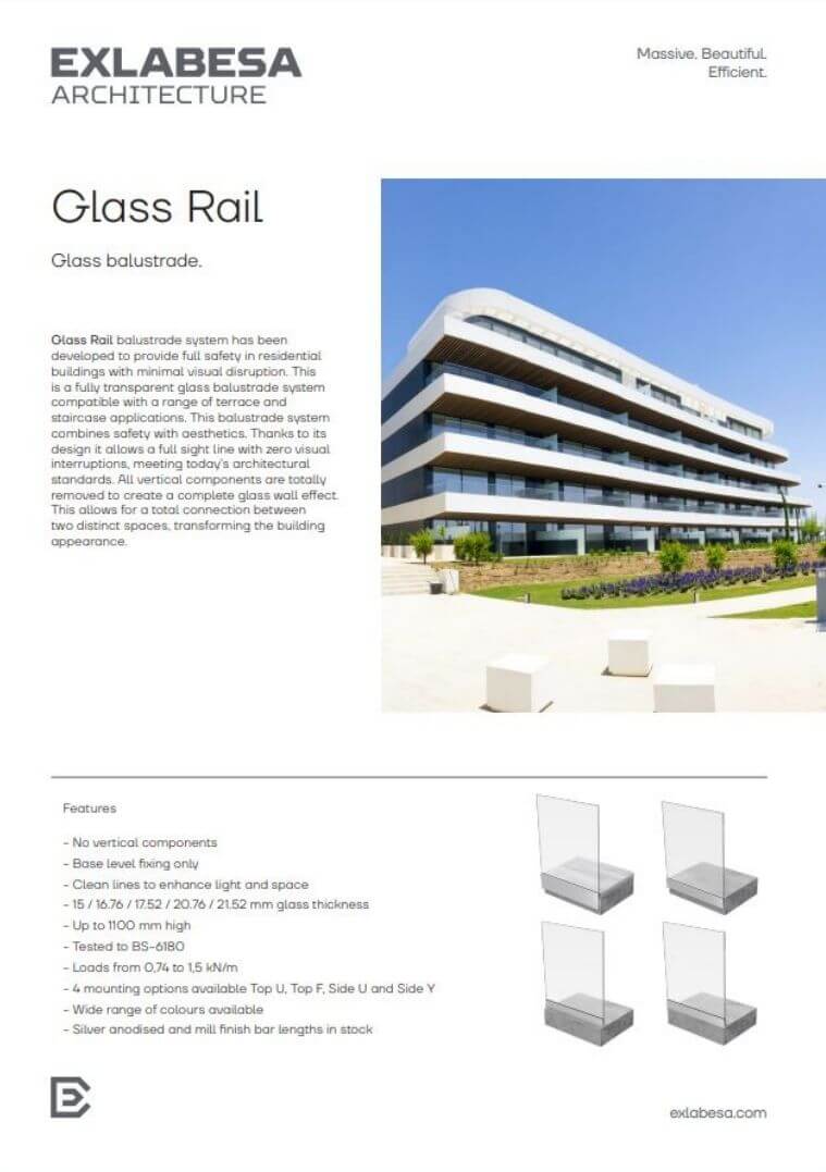 glass rail technical sheet
